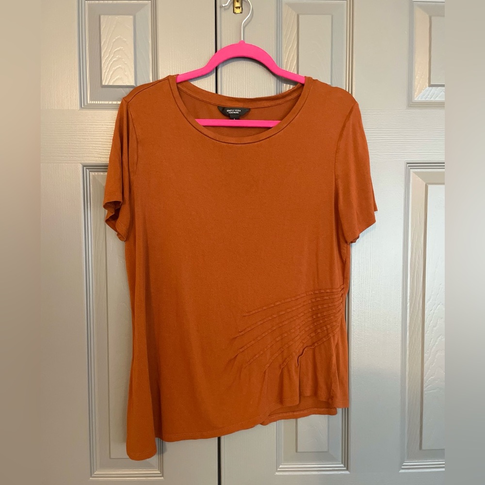 Terracotta short sleeve Vera Wang top